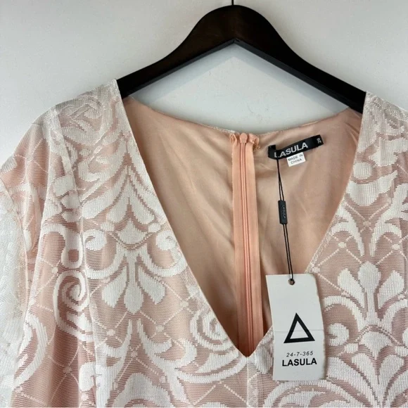 LASULA Lace Mini Dress Ruffle Hem Plus size 22 ASOS New With Tags UK26 - Picture 6 of 8